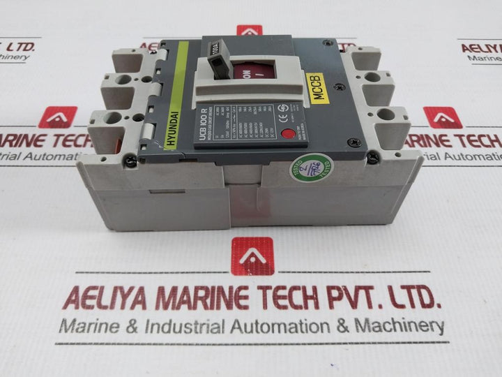 Hyundai Industrial Molded Case Circuit Breaker 50/60Hz Ac 690V Part No Ucb 100 R