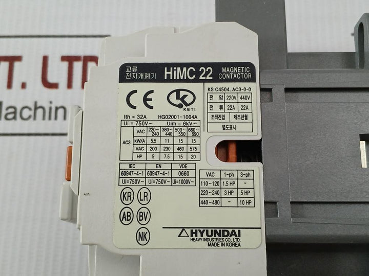 Hyundai Magnetic Contactor 50-60Hz Himc 22