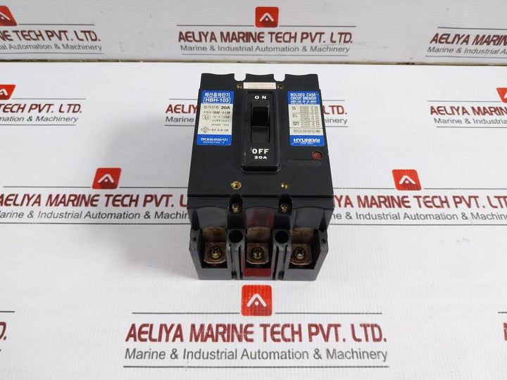 Hyundai Molded Case Circuit Breaker Ac440V Pole 3 Hbh-103 20A