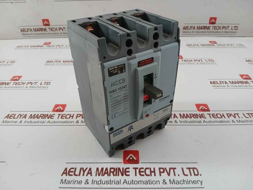 Hyundai Molded Case Circuit Breaker Ac 750V 50/60Hz Hibx 103Nt