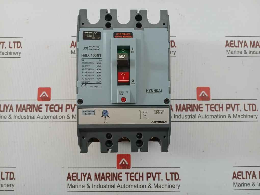 Hyundai Molded Case Circuit Breaker Ac 750V 50/60Hz Hibx 103Nt