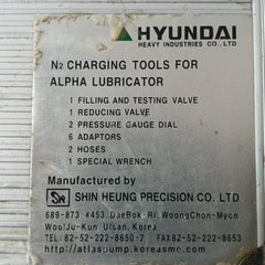 Hyundai N2 Charging Tools Set For Alpha Lubricator 0 To 60 Kg/Cm2 0 To 800 Psi