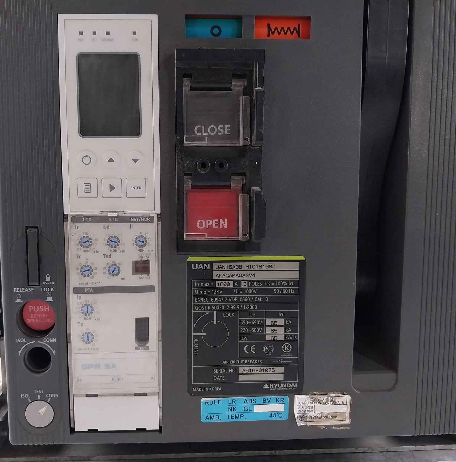 Hyundai Uan16A3B M1C1S168J 3-pole Air Circuit Breaker Afagamaqaxv4