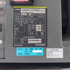 Hyundai Uan50C3C M1C1S168S Air Circuit Breaker 3-pole 50/60Hz 1000V 5000A