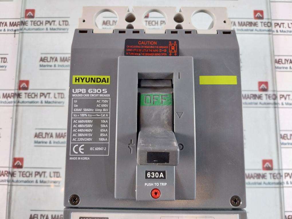 Hyundai Upb630S Molded Case Circuit Breaker 630A 3 Pole