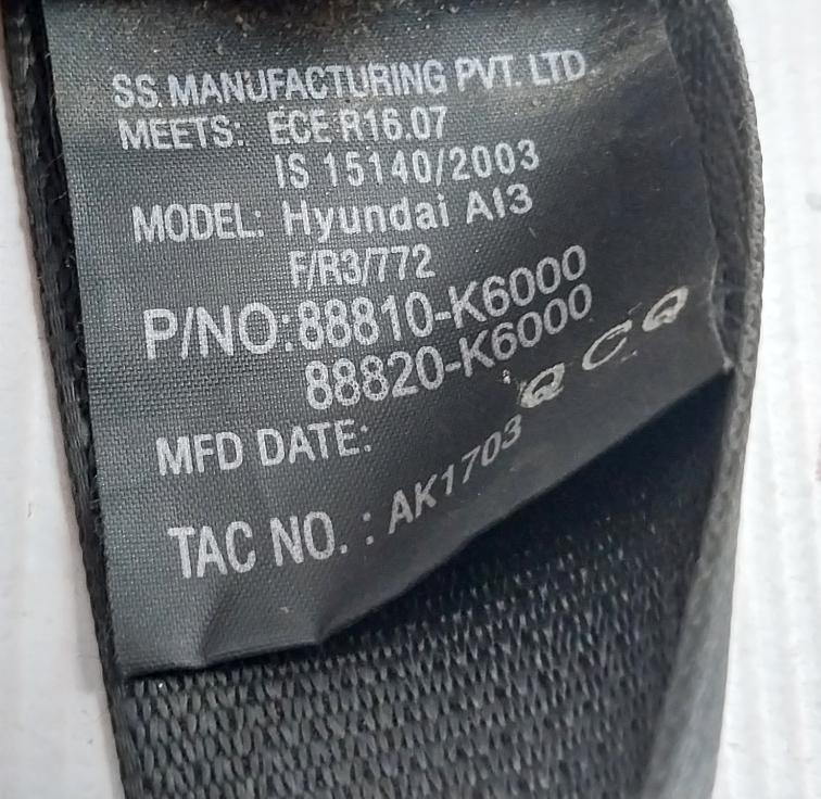 Hyundai 88820K6000Nnb Front Seat Belt Assy Right Side For Grand 88810-k6000
