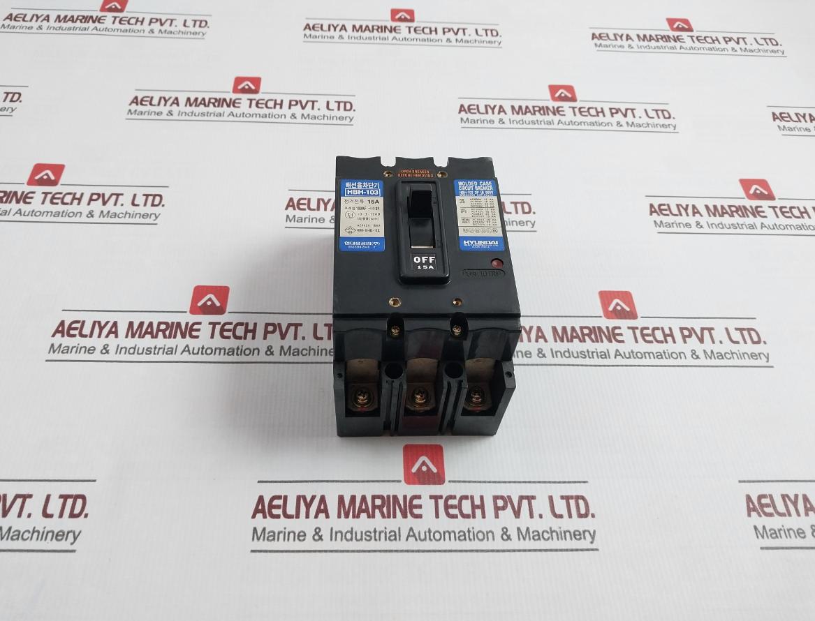 Hyundai Hbh-103 3 Pole Molded Case Circuit Breaker 660V 15A