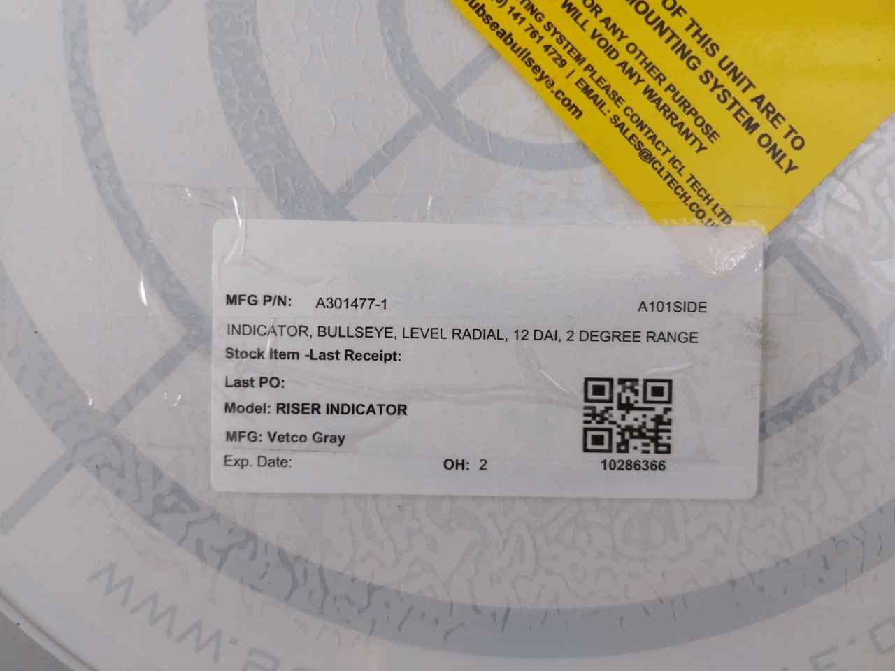 I-tech 2 Degree Slope Indicator Assembly 12 Dai A301477-1 Rev.B