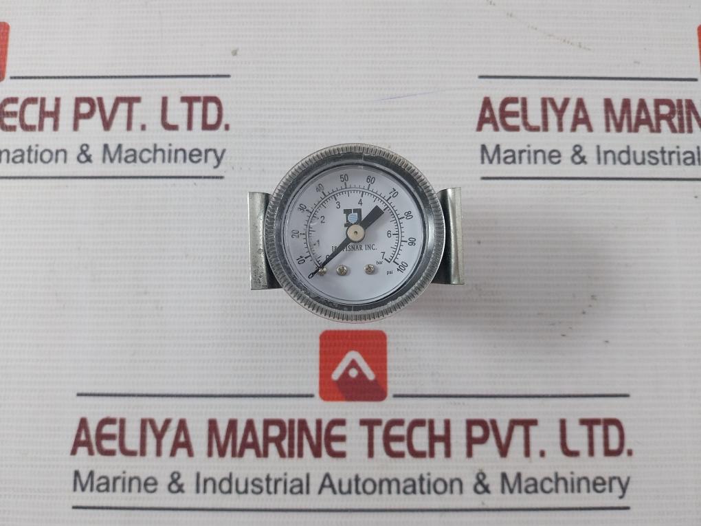 I & J Fisnar 0-7 Bar Fluid Pressure Gauge 0-100 Psi