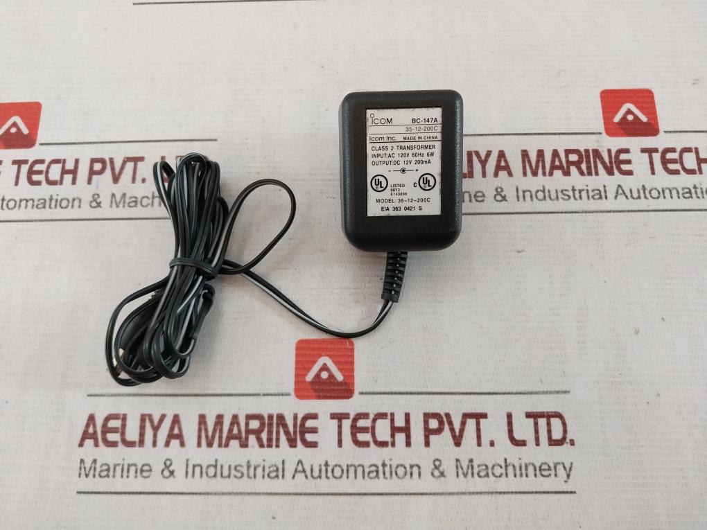 Icom Bc-147A Ac Adapter Dc 12V 200Ma E140898 35-12-200C 120V 60Hz 6W
