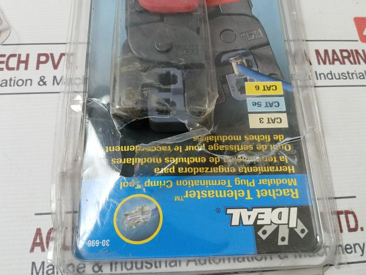 Ideal 30-696 Ratchet Telemaster Modular Plug Termination Crimp Tool Nd 3050-3
