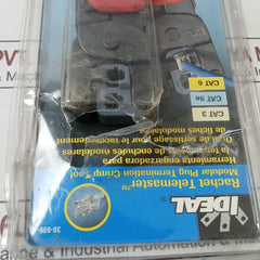 Ideal 30-696 Ratchet Telemaster Modular Plug Termination Crimp Tool Nd 3050-3