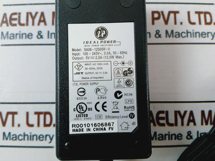 Ideal Power Sa06-12S05R-v Power Adapter 100-240V~ 0.5A 50-60Hz