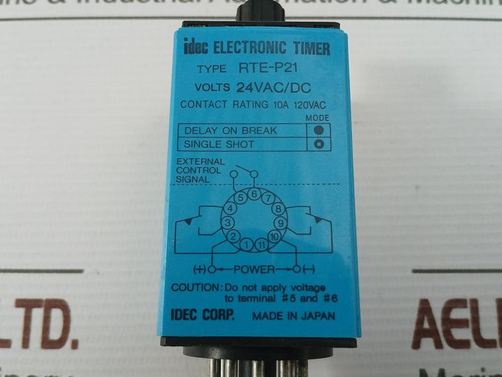 Idec-24-Vac-10A-0-1-Sec-Analog-Electronic-Timer-Relay-RTE-P21-210182-9