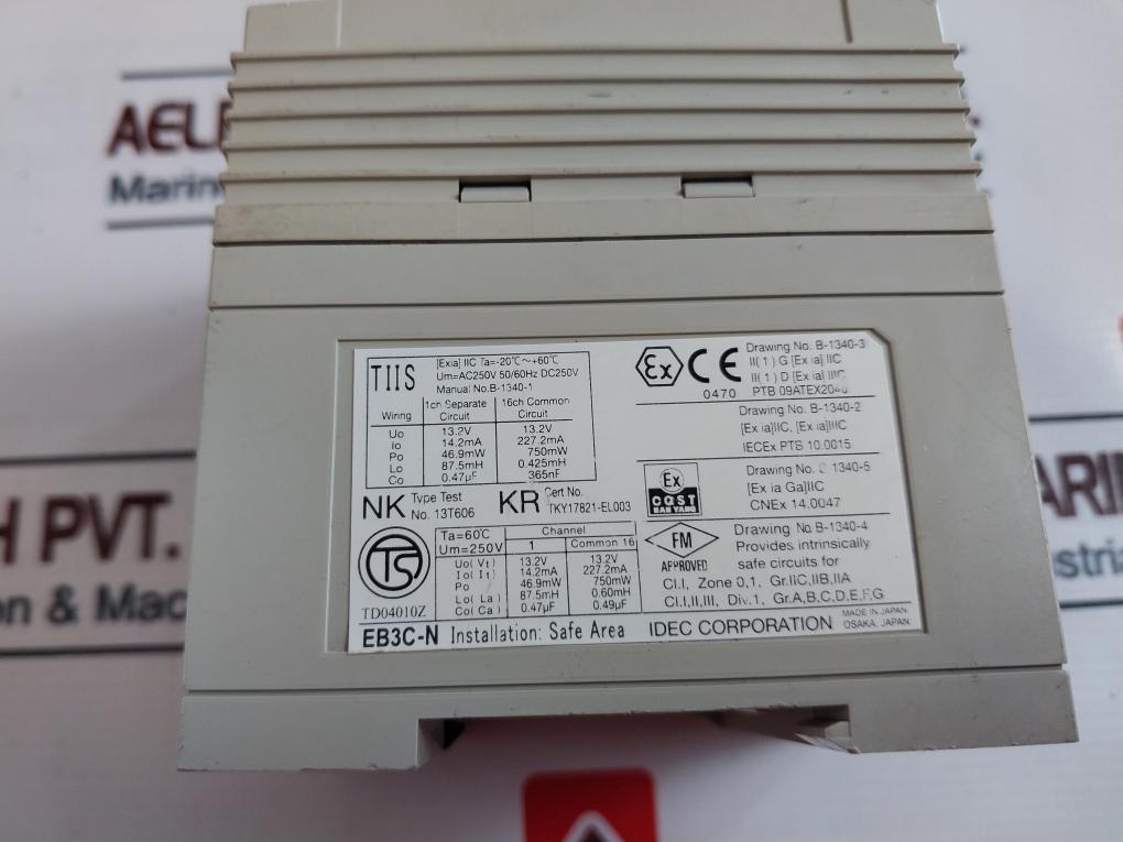 Idec Eb3C-r03An 3-input Chan W Relay Barrier 100V To 120V Ac 50/60Hz 5.4Va