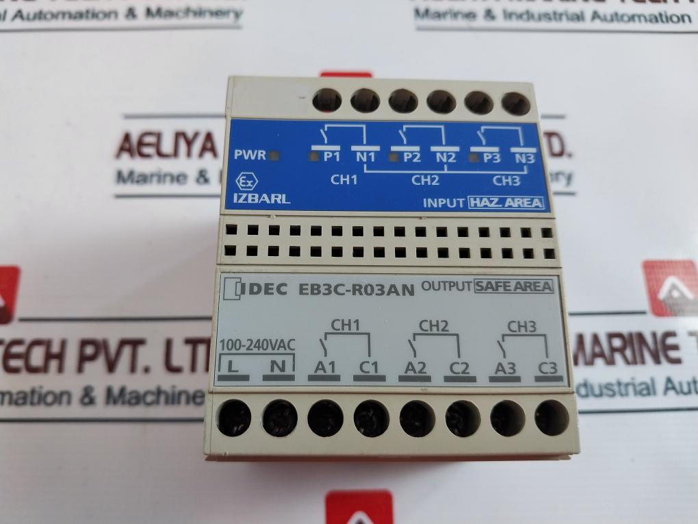 Idec Eb3C-r03An 3-input Chan W Relay Barrier 100V To 120V Ac 50/60Hz 5.4Va