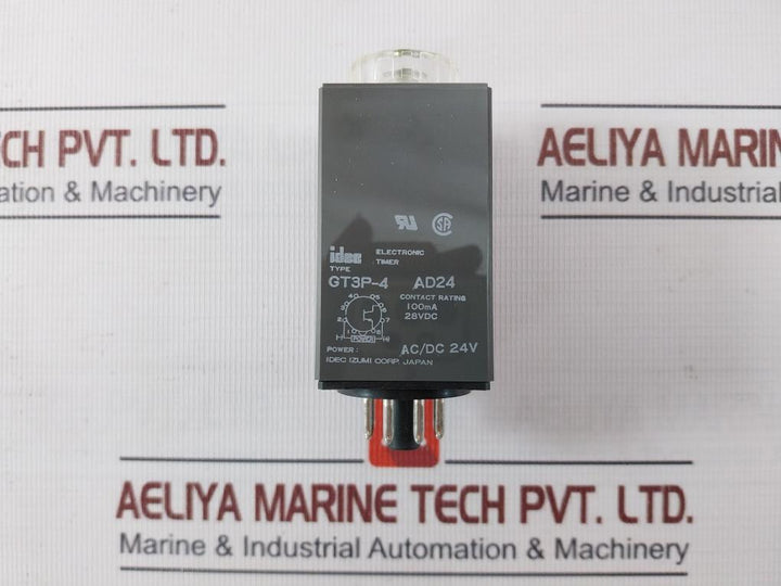 Idec Gt3P-4Ad24 Electronic Timer 1S 100Ma 28Vdc Ac/Dc 24V 24231