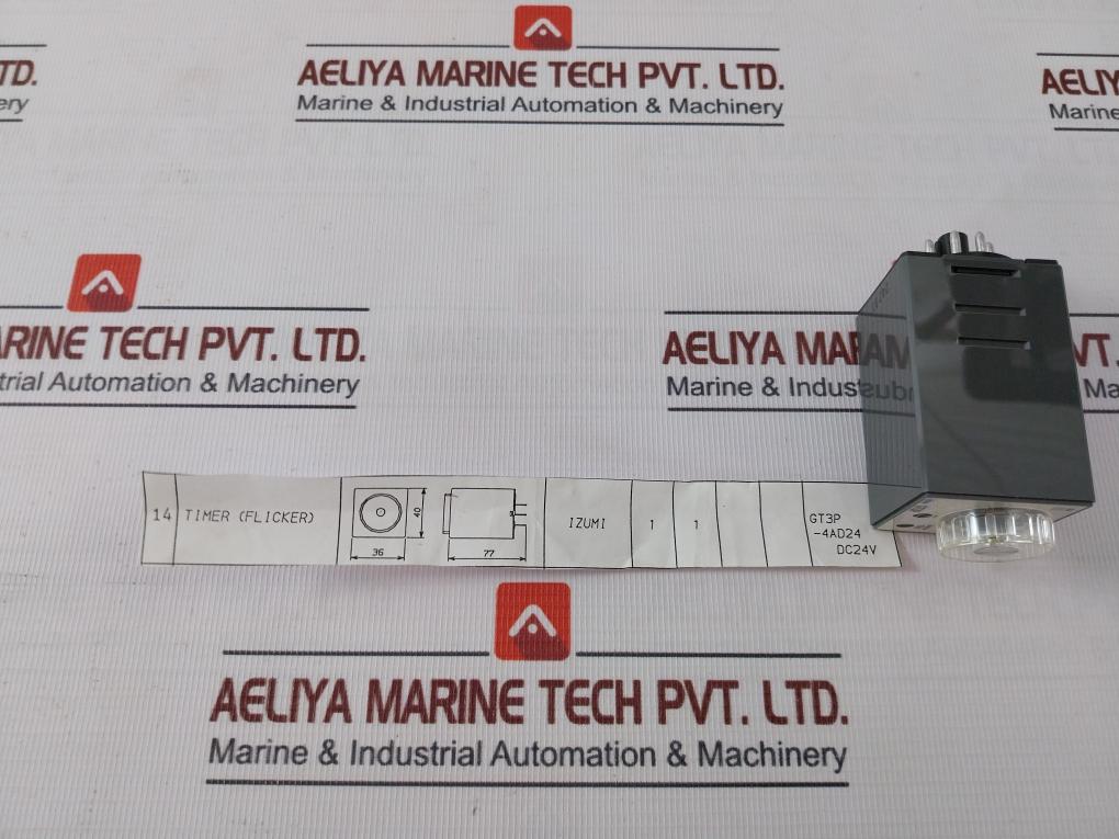 Idec Gt3P-4Ad24 Electronic Timer 1S 100Ma 28Vdc Ac/Dc 24V 24231