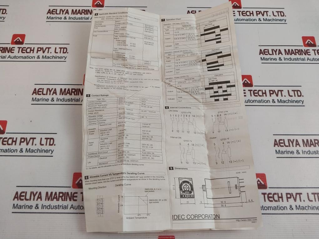 Idec Gt5Y-2Sn Electronic Timer Gt5Y-2Sn1A100, 5A 240Vac 50/60Hz