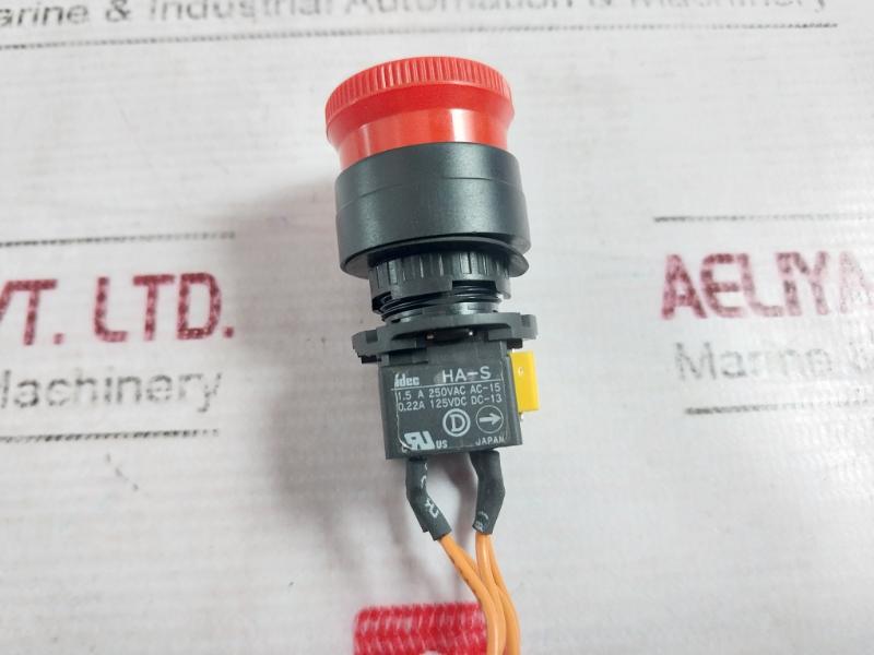 Idec Ha-s Emergency Stop Pushbutton Switch Unit 1.5A 250Vac Ac-15 0.22A 125Vdc