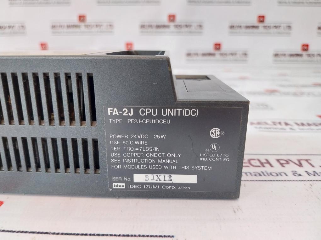 Idec Izumi Pf2J-cpu1Dceu Programmable Controller Cpu Unit (Dc) 24Vdc 25W