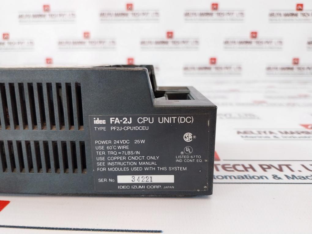 Idec Izumi PF2J-CPU1DCEU Programmable Controller CPU Unit (DC) (Not Working)