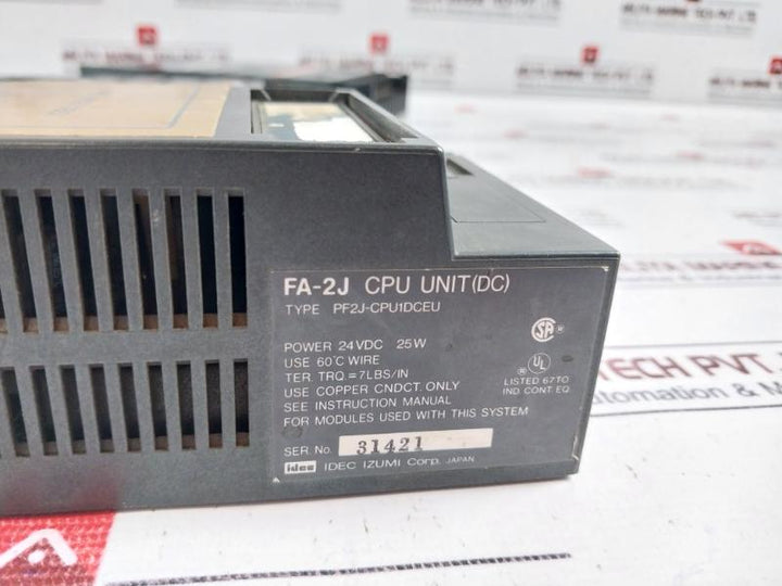 Idec Pf2J-cpu1Dceu(Cpu Unit),Pfj-n112Au(Analog Input Unit),Pfj-dmu(Dummy Unit),Pfj-t081U(Relay Output Unit),Pfj-t162Cu(Transistor Output Unit),Pfj-n162U(Dc Input Unit),Pfj-n112A(Analog Input Unit)