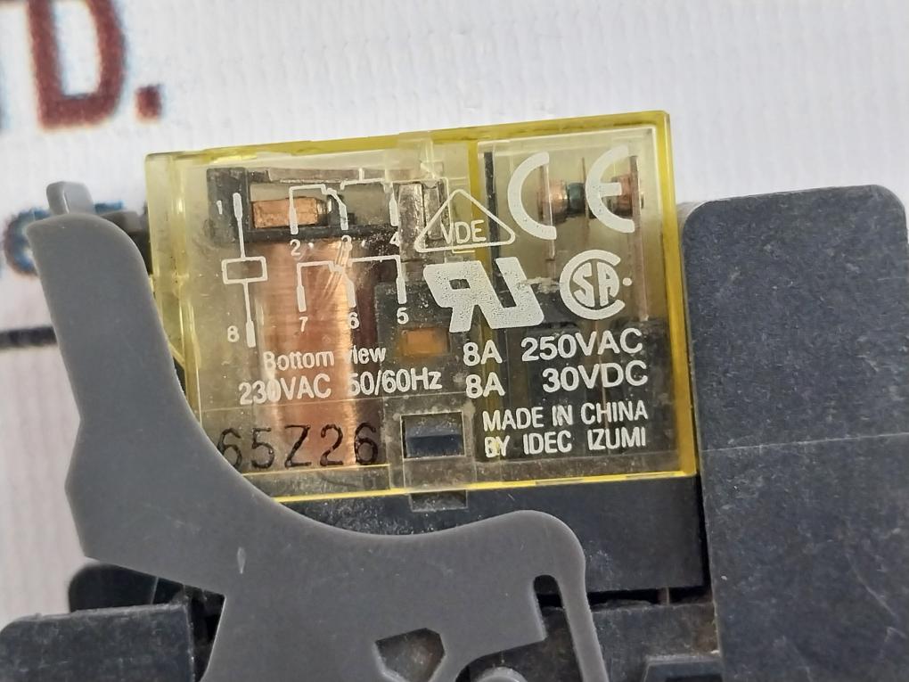 Idec Rj2S-c-a230 Relay With Sj2S-07L Socket 8A 250Vac