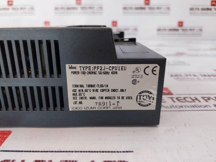 Idec /Square D Pf2J-cpu1Eu Fa-2 Junior Programmable Controller Tt-116,Dn-116