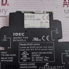 Idec Sv1H-07L-3 Relay/Socket Rv8H Series Rv1H-g-d60