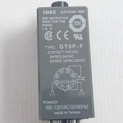 Idec Gt5P-f3Sa100 Miniature Timer 100-120Vac (50/60Hz) 0-3 Sec