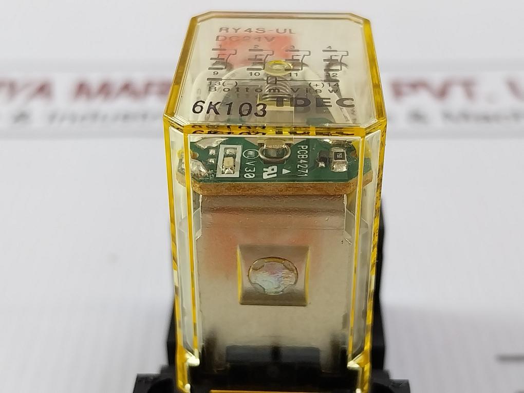 Idec Ry4S-ul Dc24V 4-pole Miniature Relay With Base 5A 240Vac