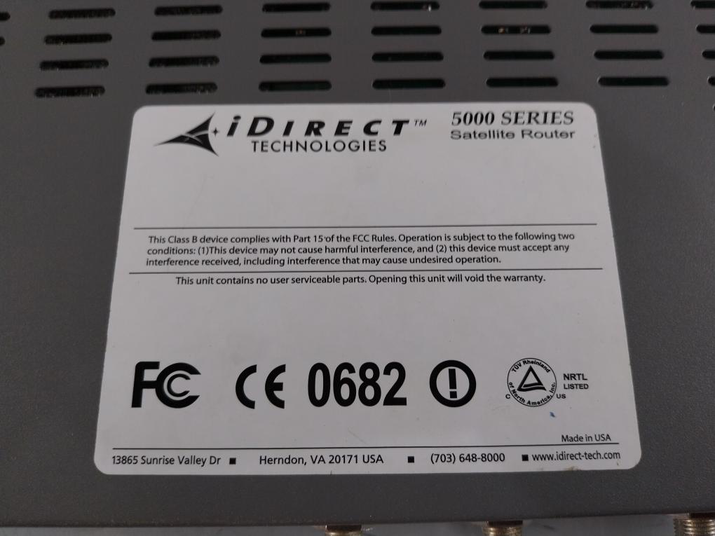 IDIRECT 5100 Ault Incorporated 5000 Series Satellite Router With Power Supply