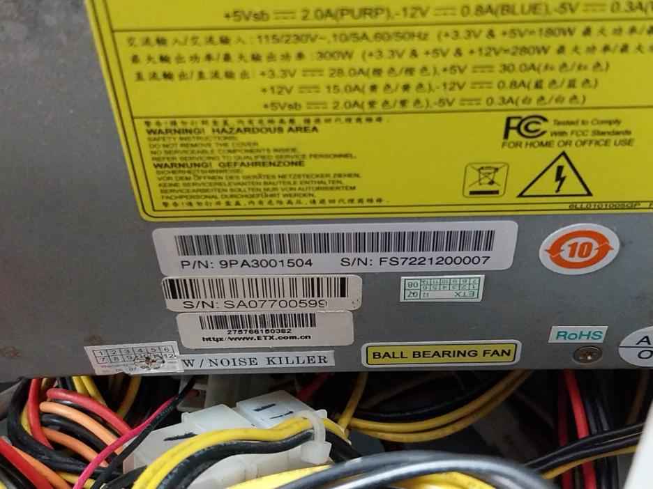 Iei Ws-855Gw-sz/Ace-925A Switching Power Supply 115/230V 60/50Hz (Not Working)