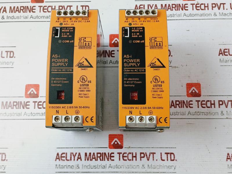 Ifm Electronic Ac 1216 As-i Power Supply 29.5-31.6V Dc 2.8A 115/230V Ac