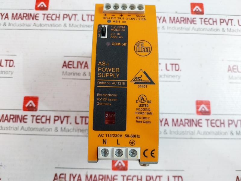 Ifm Electronic Ac1216 As-interface Power Supply 115/230V 50-60Hz Dc 29.5-31.6V