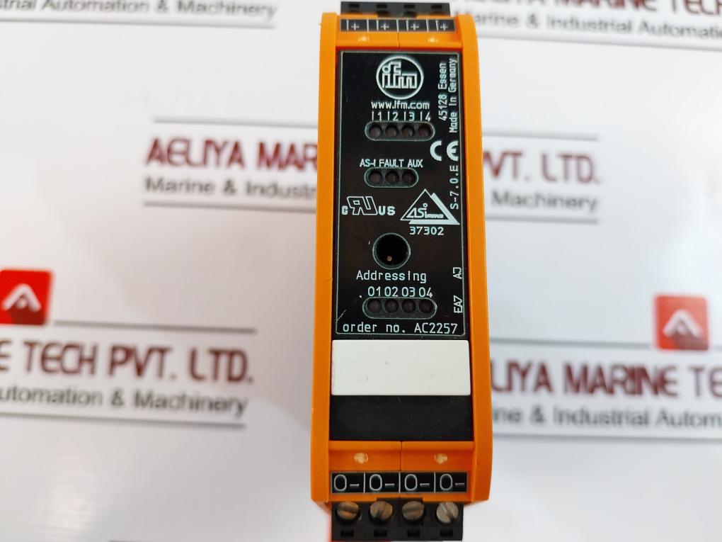 IFM Electronic AC2257 AS Interface Module - 26.5-31.6VDC, Max 1A/Channel