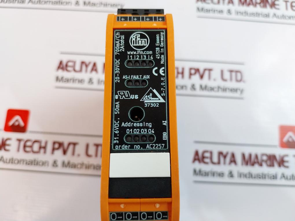 IFM Electronic AC2257 AS Interface Module, 20-30VDC, 700MA/CH