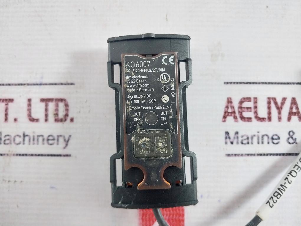 Ifm Electronic Kq6007 Proximity Sensor, Kq-3120nfpkg/2t/10m, 10-36v Dc