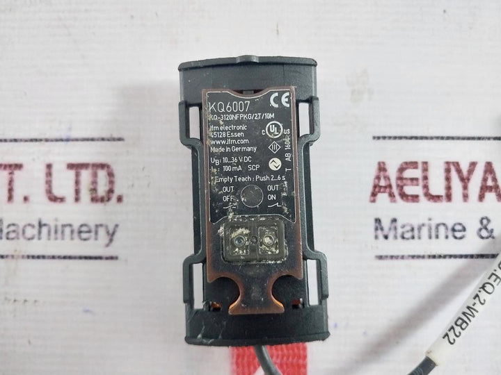 Ifm Electronic Kq6007 Proximity Sensor, Kq-3120nfpkg/2t/10m, 10-36v Dc