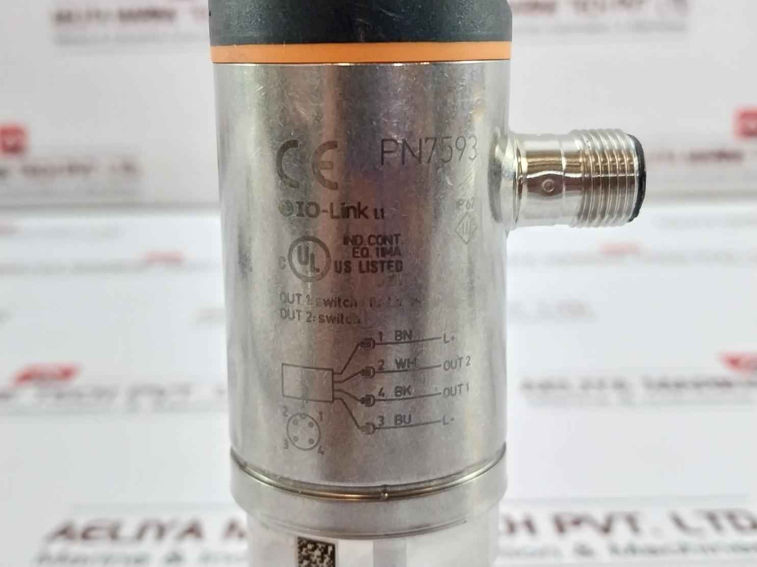 Ifm Electronic Pn7593 Pressure Sensor 18-30 V Dc 0-25 Bar Ip67