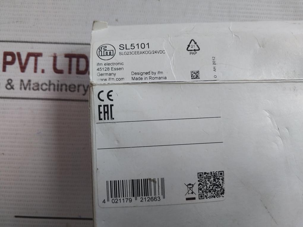 Ifm Electronic Sl5101 Airflow Monitor Slg23Ceeakog/24Vdc 3A/250Vac 50Ma Ip65