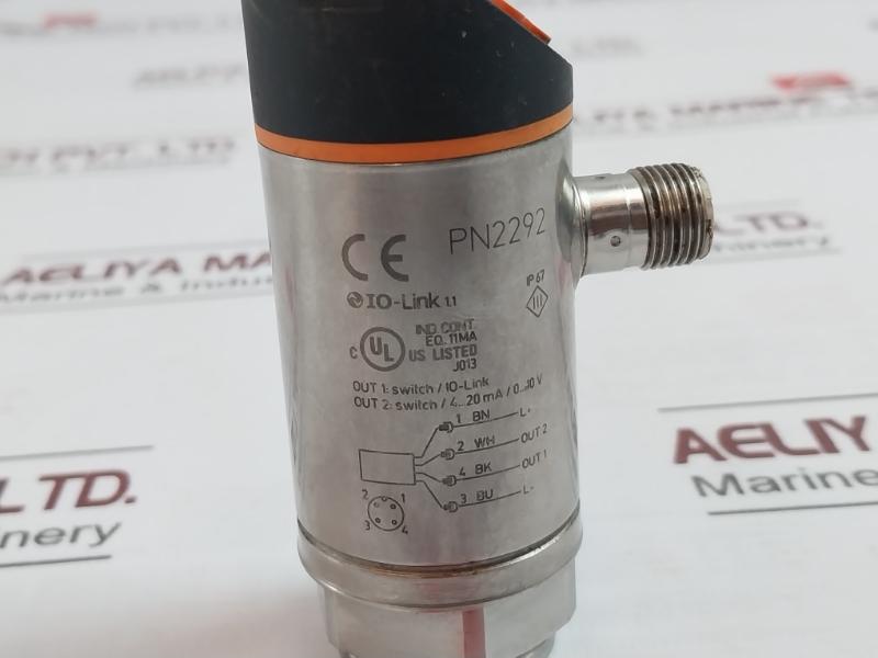 Ifm Pn2292 Pressure Sensor 18-30V Dc 4-20Ma/0-10V 1/4-18 Npt