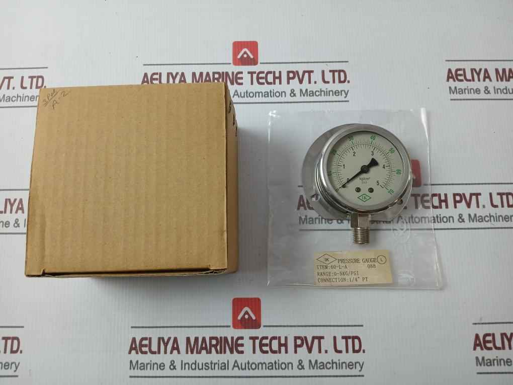 Ik 60-l-a Pressure Gauge 1/4” Pt 0-5Kg/Psi