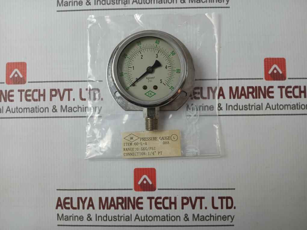 Ik 60-l-a Pressure Gauge 1/4” Pt 0-5Kg/Psi
