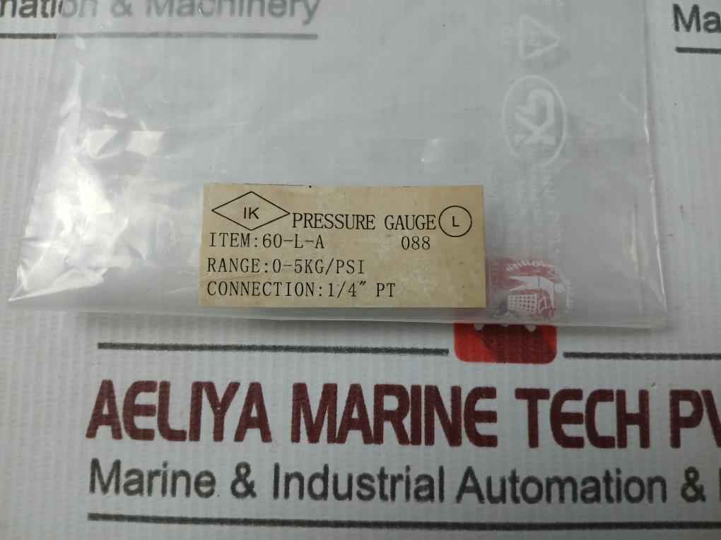 Ik 60-l-a Pressure Gauge 1/4” Pt 0-5Kg/Psi