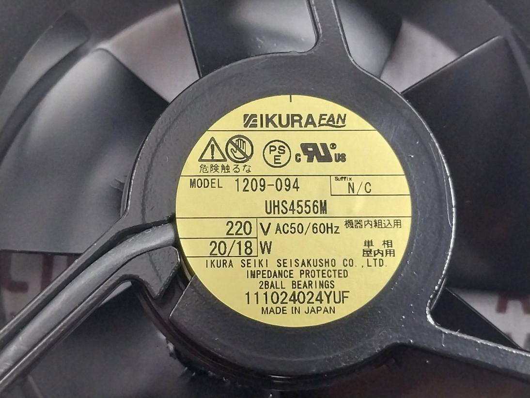 Ikura Seiki Seisakusho 1209-094 Uhs4556M Axial Cooling Fan 220V Ac,50/60Hz