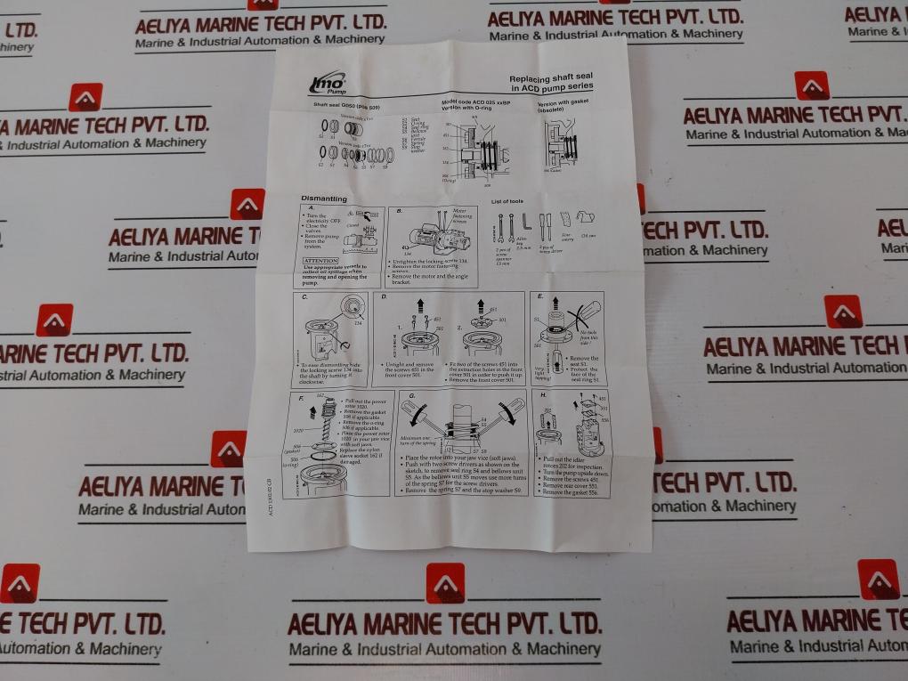 Imo G050 Pump Shaft Seal For Alfa Laval Acd Pump Series