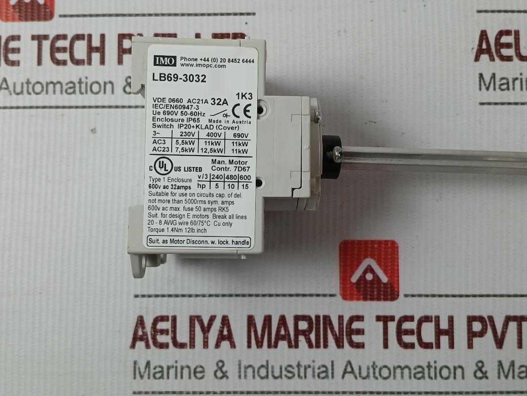Imo Lb69-3032 Switch Disconnector 600V Ac 32Amps 50-60Hz