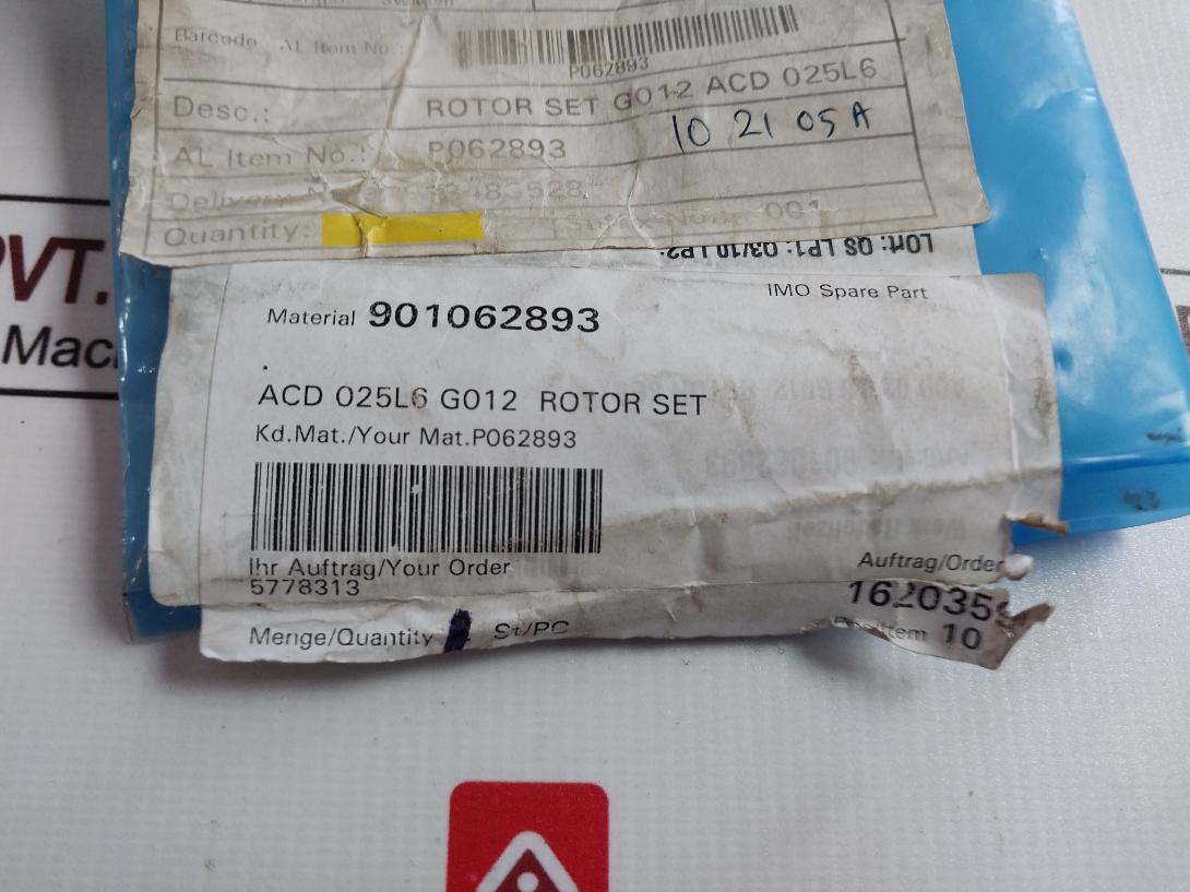 Imo P062893 Pump Rotor Set Acd 025L6 G012